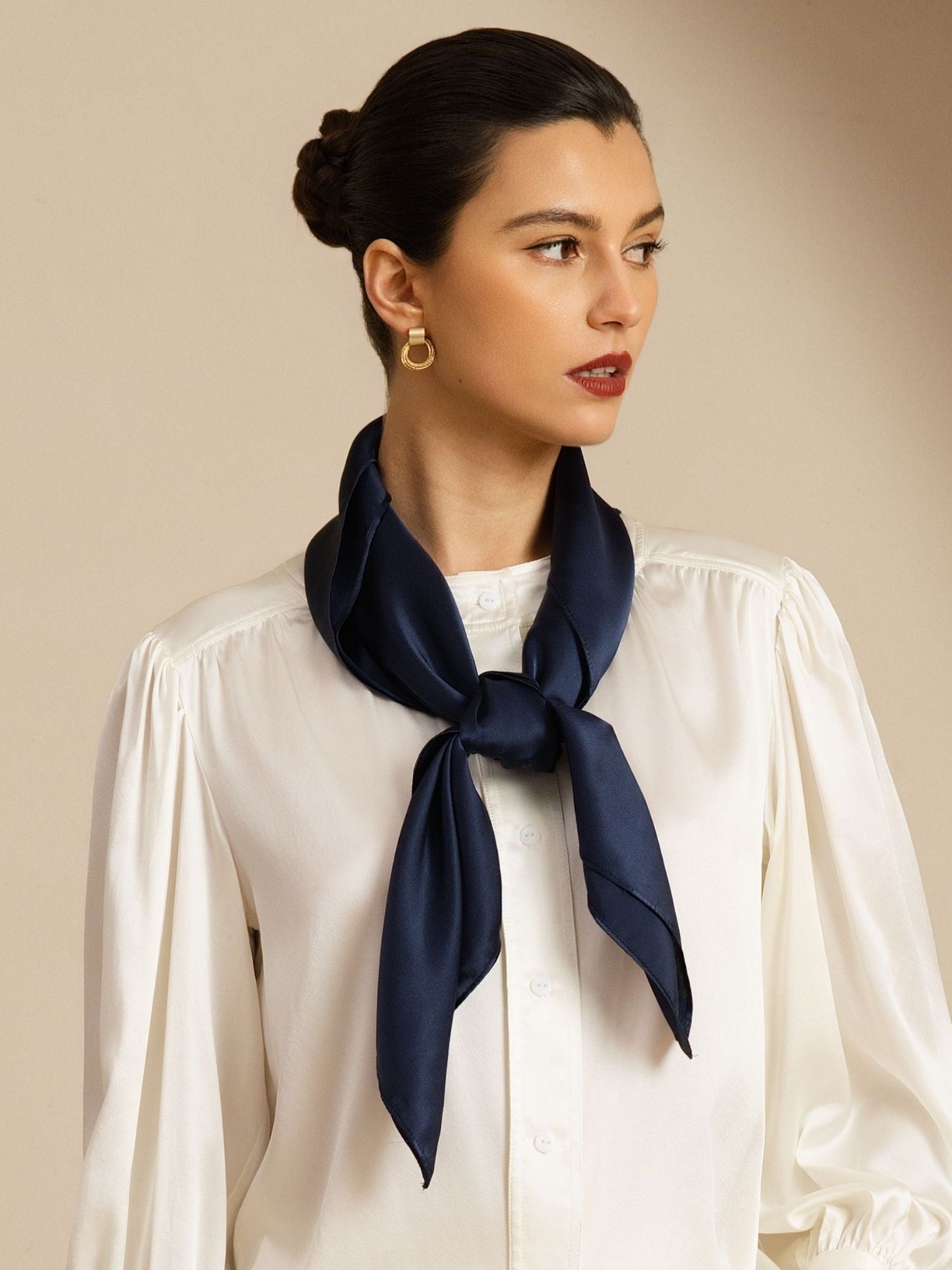 [AzulOscuro] SilkSilky-ES Seda Scarf 002
