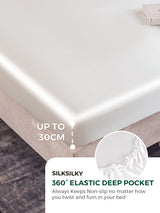 [Blanco] SilkSilky-ES 19Momme Juego de ropa de cama 004