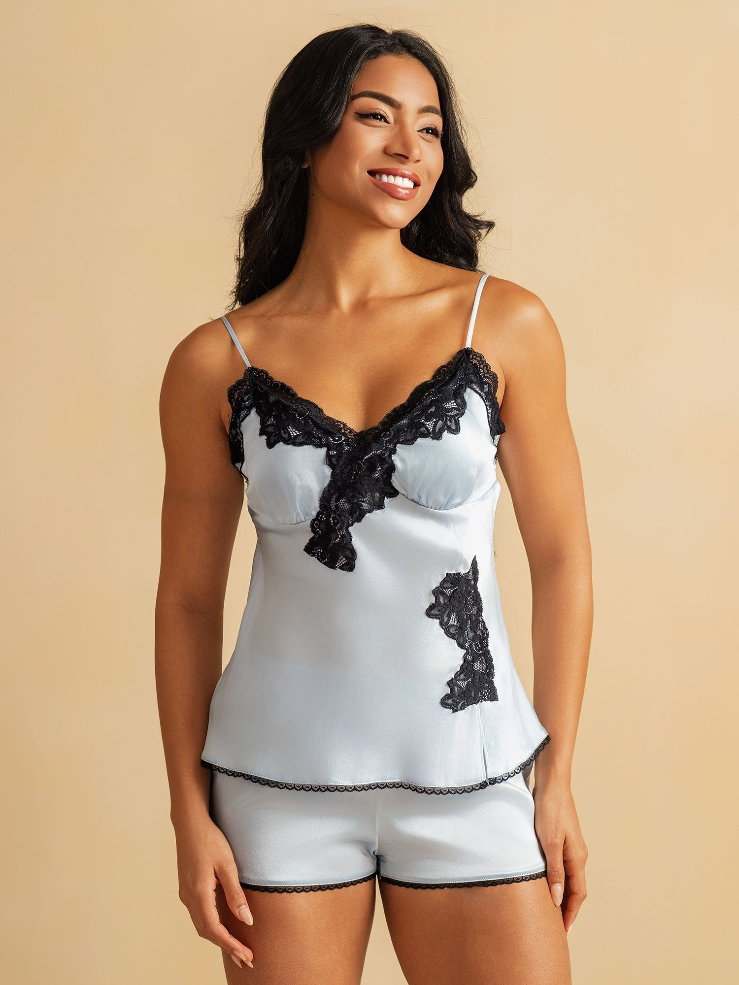 [CieloAzul] SilkSilky-ES Seda Pura Camisole Set 003