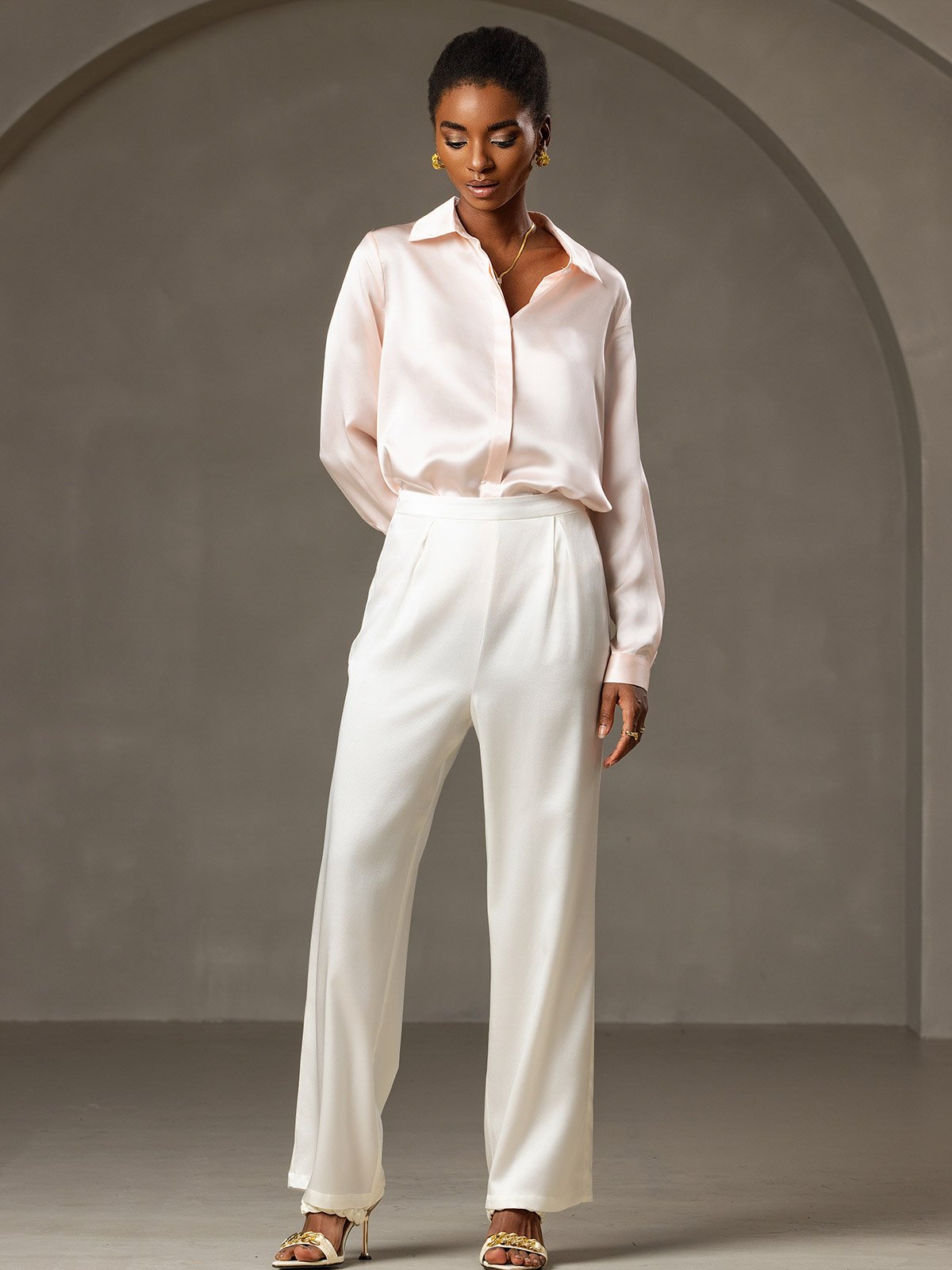 [Blanco] SilkSilky-ES 19Momme Seda Womens Pants 004