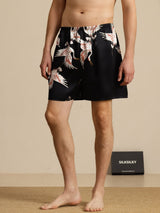 [Negro] SilkSilky-ES 19Momme Mens Sleep Bottoms 001