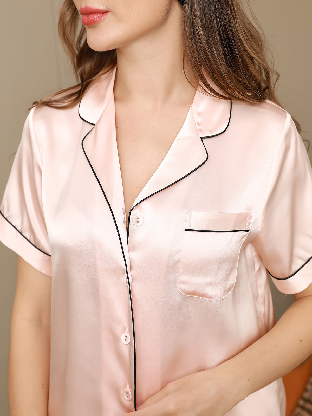 [Rosa] SilkSilky-ES Seda Pura Womens Pajamas 008