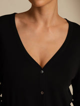 [Negro] SilkSilky-ES Long Sleeve Cárdigan Mujer 005