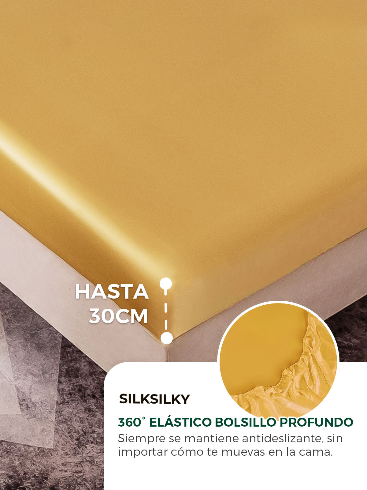 [Champán] SilkSilky-ES 19Momme Seda Pura Sheet 004