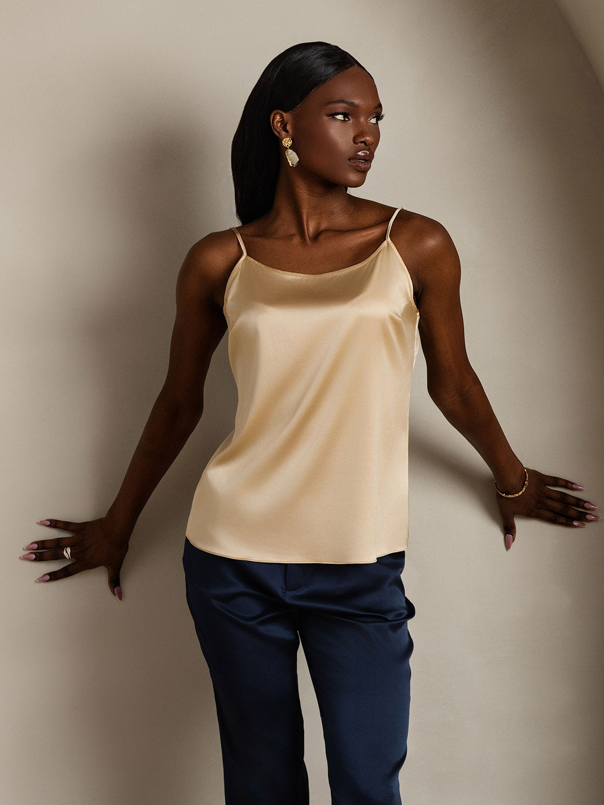[Champán] SilkSilky-ES 19Momme Seda Camisoles 005