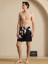 [Negro] SilkSilky-ES 19Momme Mens Sleep Bottoms 006