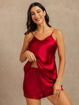 [Vino] SilkSilky-ES Spaghetti Strap V Neck Conjunto de tirantes 004