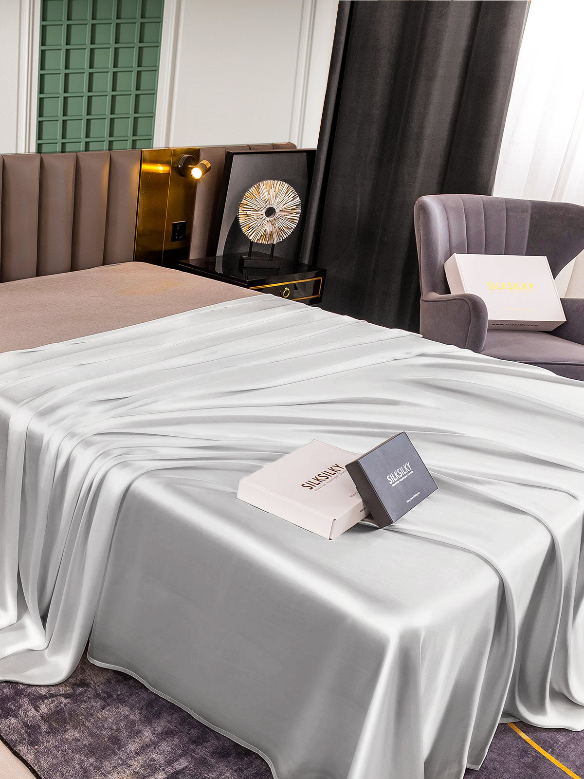 [Plata] SilkSilky-ES 25Momme Seda Pura Sheet 003
