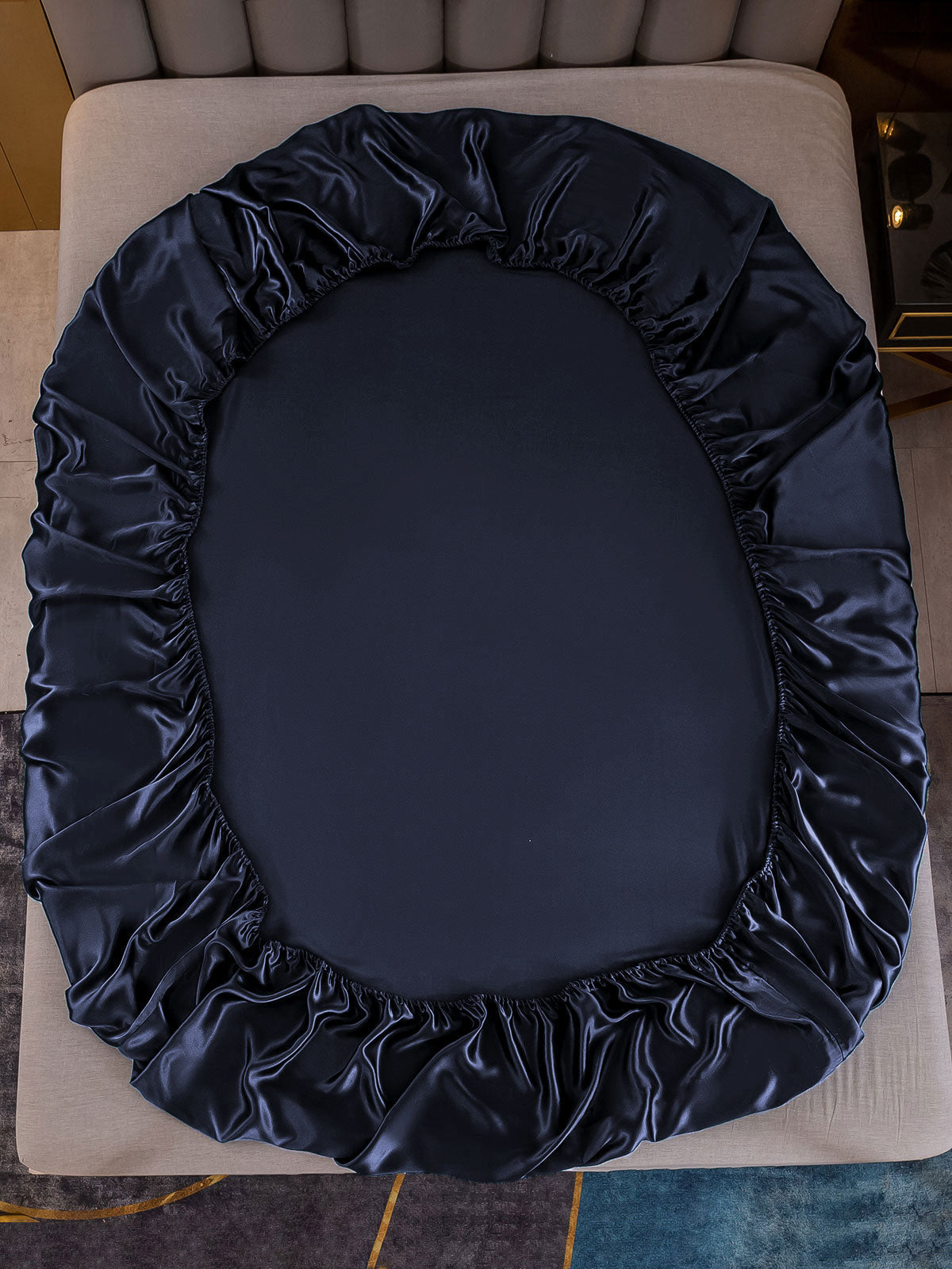 [Azul Oscuro] SilkSilky-ES 19Momme Seda Pura Sheet 003