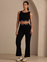 [Negro] SilkSilky-ES Sleeveless Crew Neck Women's Outfit Sets 001
