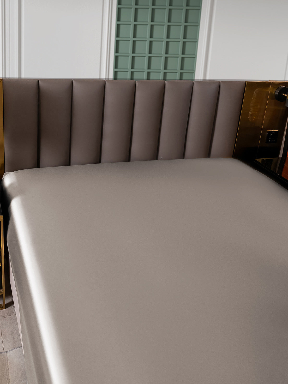 [Gris] SilkSilky-ES 25Momme Seda Pura Sheet 006