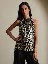 [Leopardo] SilkSilky-ES 19Momme Seda Womens T-Shirt 003,