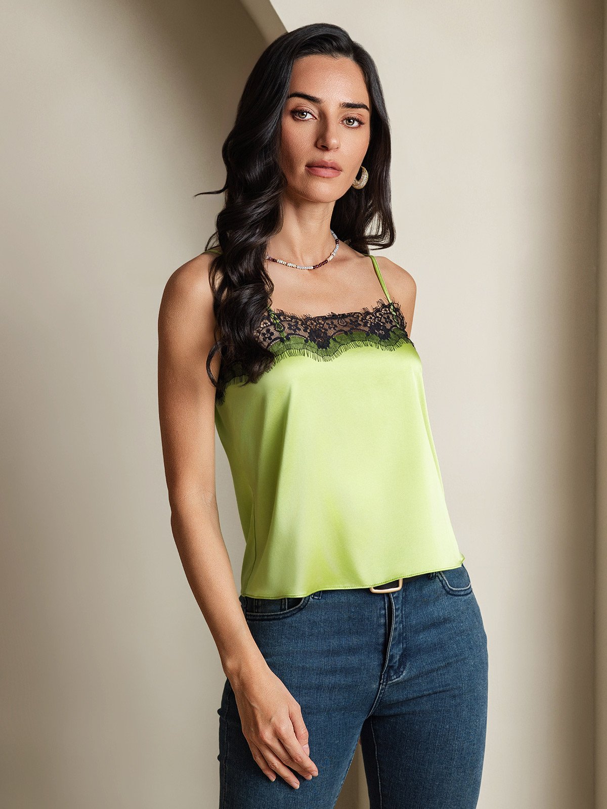 [Menta Verde] SilkSilky-ES 19Momme Seda Camisoles 004