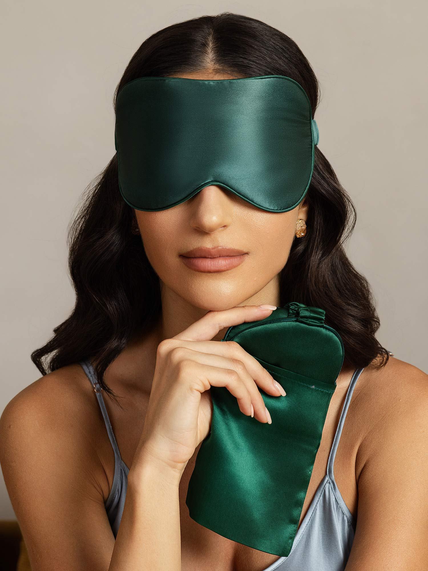 [VerdeOscuro] SilkSilky-ES Seda Pura Eye Mask 006