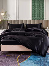 [Negro] SilkSilky-ES 25Momme Juego de ropa de cama 005