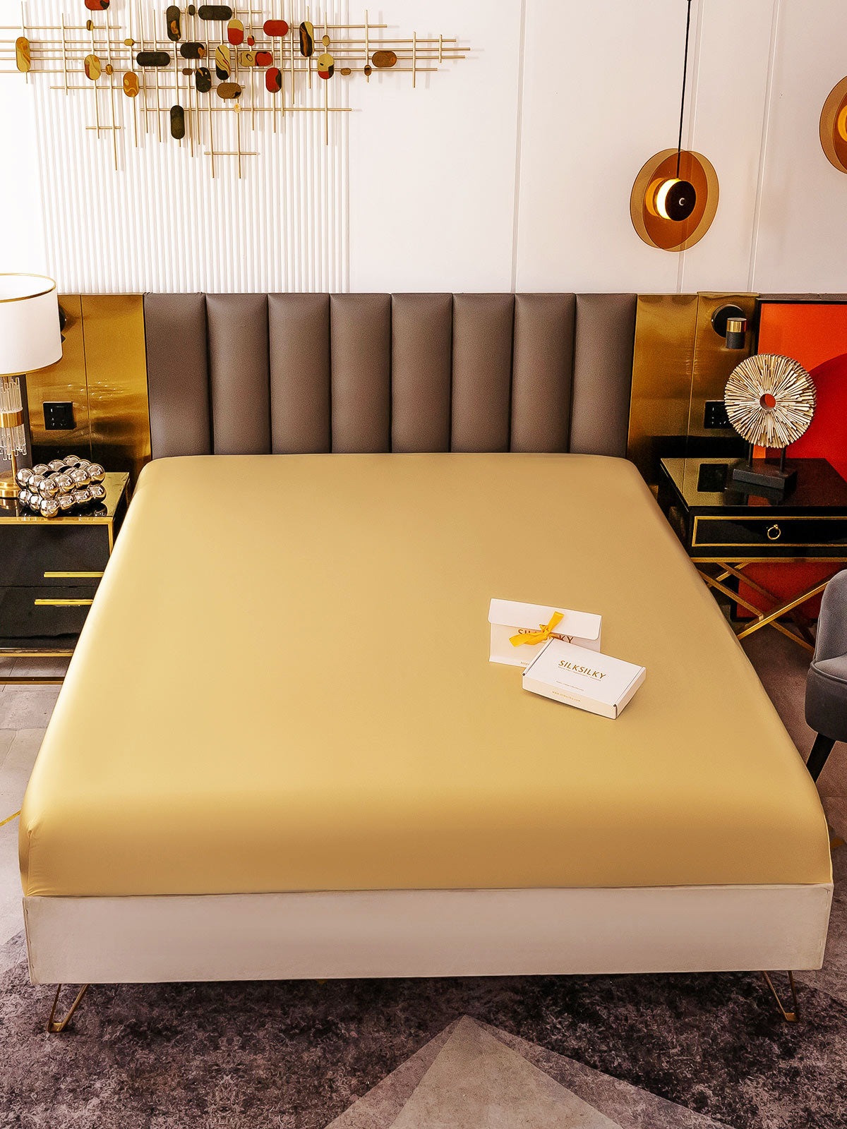 [Champán] SilkSilky-ES 19Momme Seda Pura Sheet 002