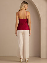 [Vino] SilkSilky-ES Spaghetti Strap V Neck Top de tirantes 005