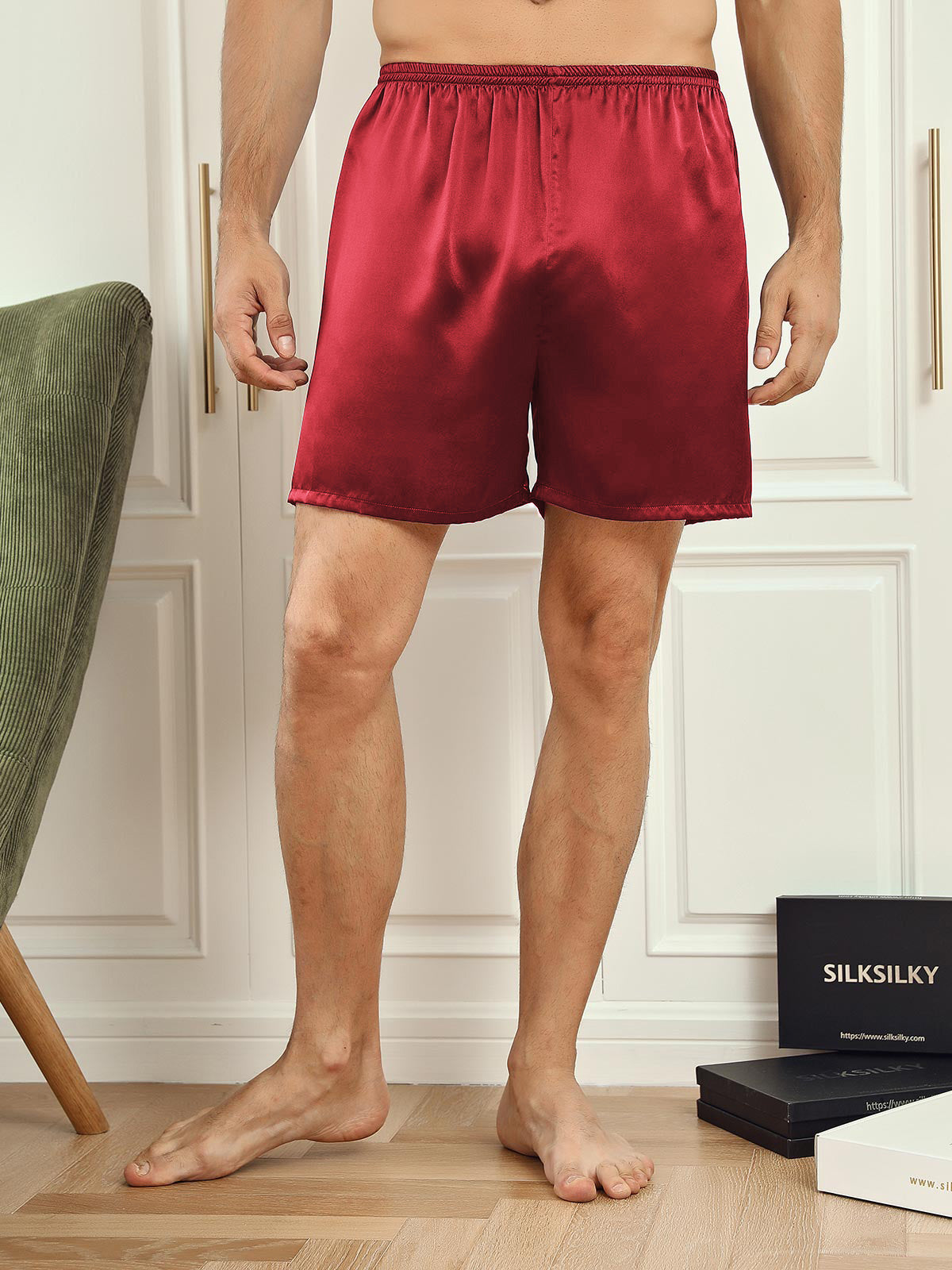 [Vino] SilkSilky-ES 19Momme Mens Sleep Bottoms 001