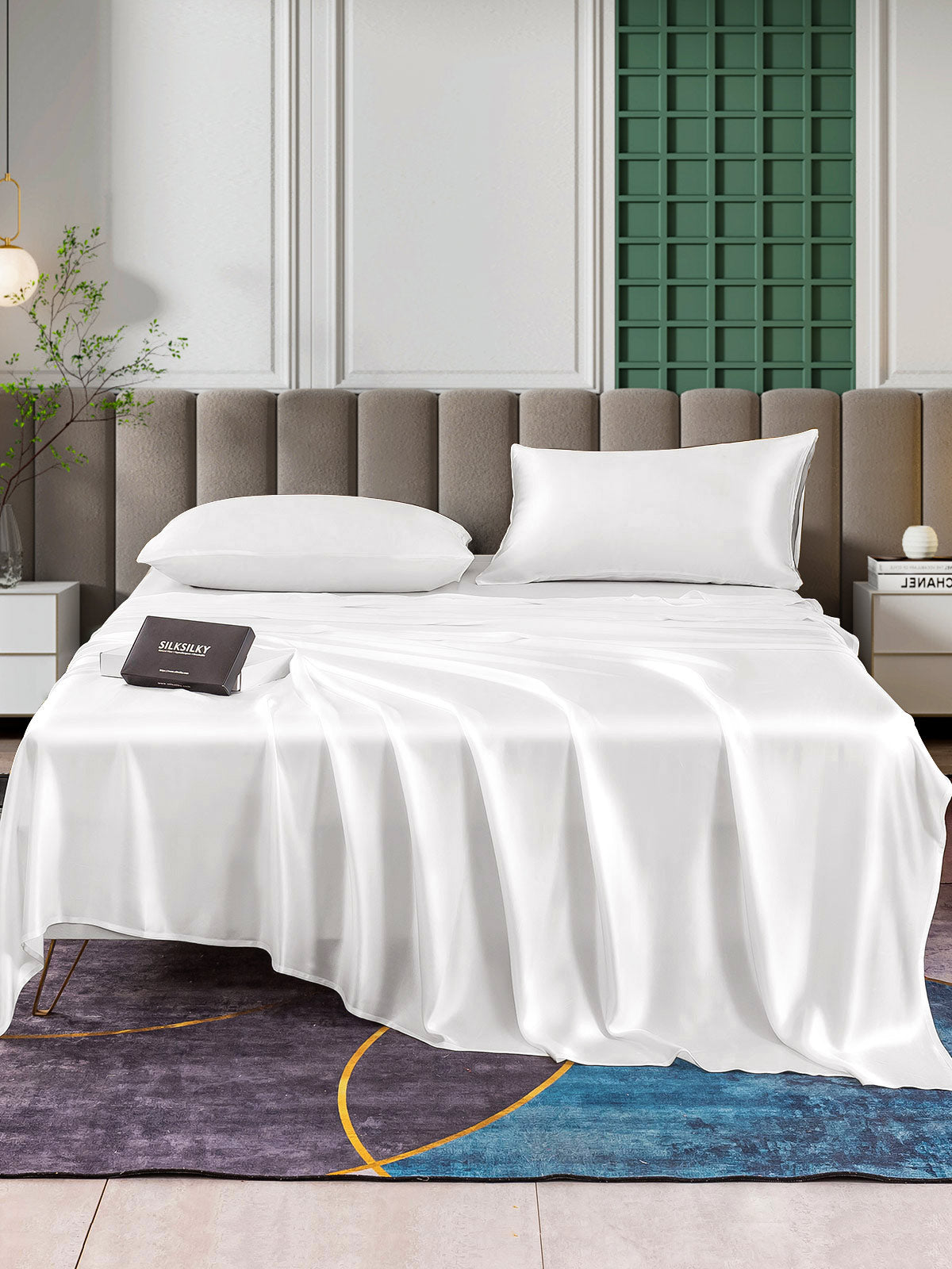 [Blanco] SilkSilky-ES 25Momme Seda Pura Bedding Set 001