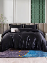 [Negro] SilkSilky-ES 25Momme Juego de ropa de cama 002