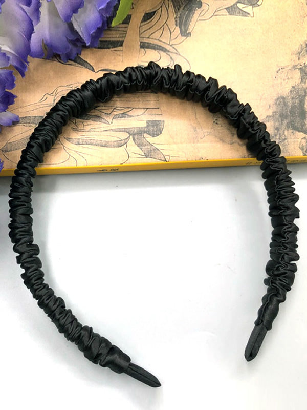 [Negro] SilkSilky-ES 19Momme Seda Pura Scrunchie 004