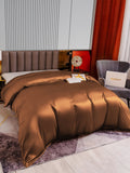 SilkSilky ES 22Momme Seda Pura Duvet Cover Café 003