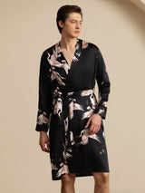 [Negro] SilkSilky-ES 19Momme Mens Robe 001