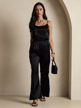 [Negro] SilkSilky-ES Spaghetti Strap Top de tirantes 009