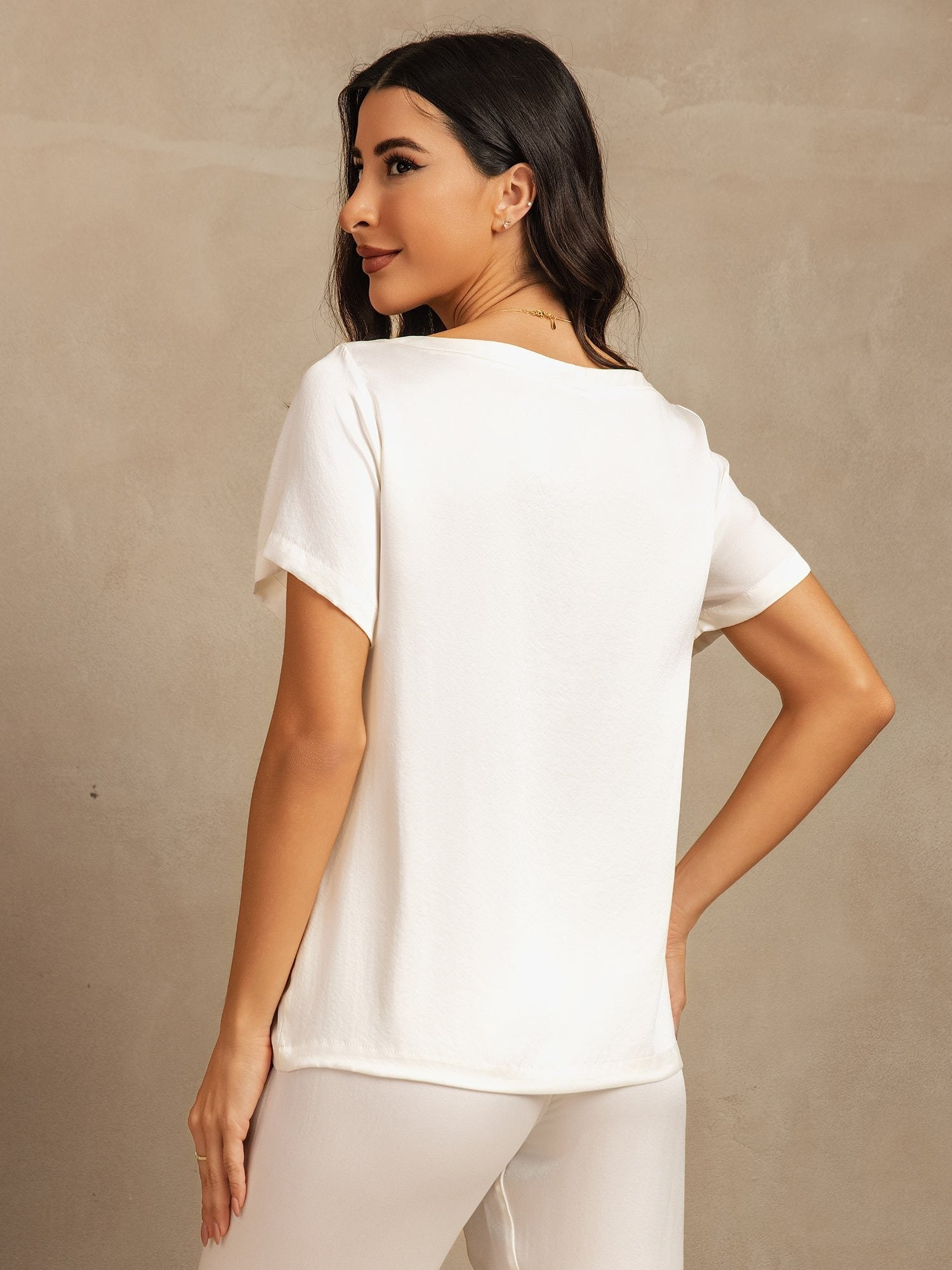 [Blanco] SilkSilky-ES 19Momme Seda Womens Pajamas 002