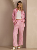 [Raya Diplomática Rosa] SilkSilky-ES Long Sleeve Lapel Collar Women's Outfit Sets 004