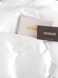 SilkSilky ES 19Momme Seda Pura Duvet Cover Blanco 004