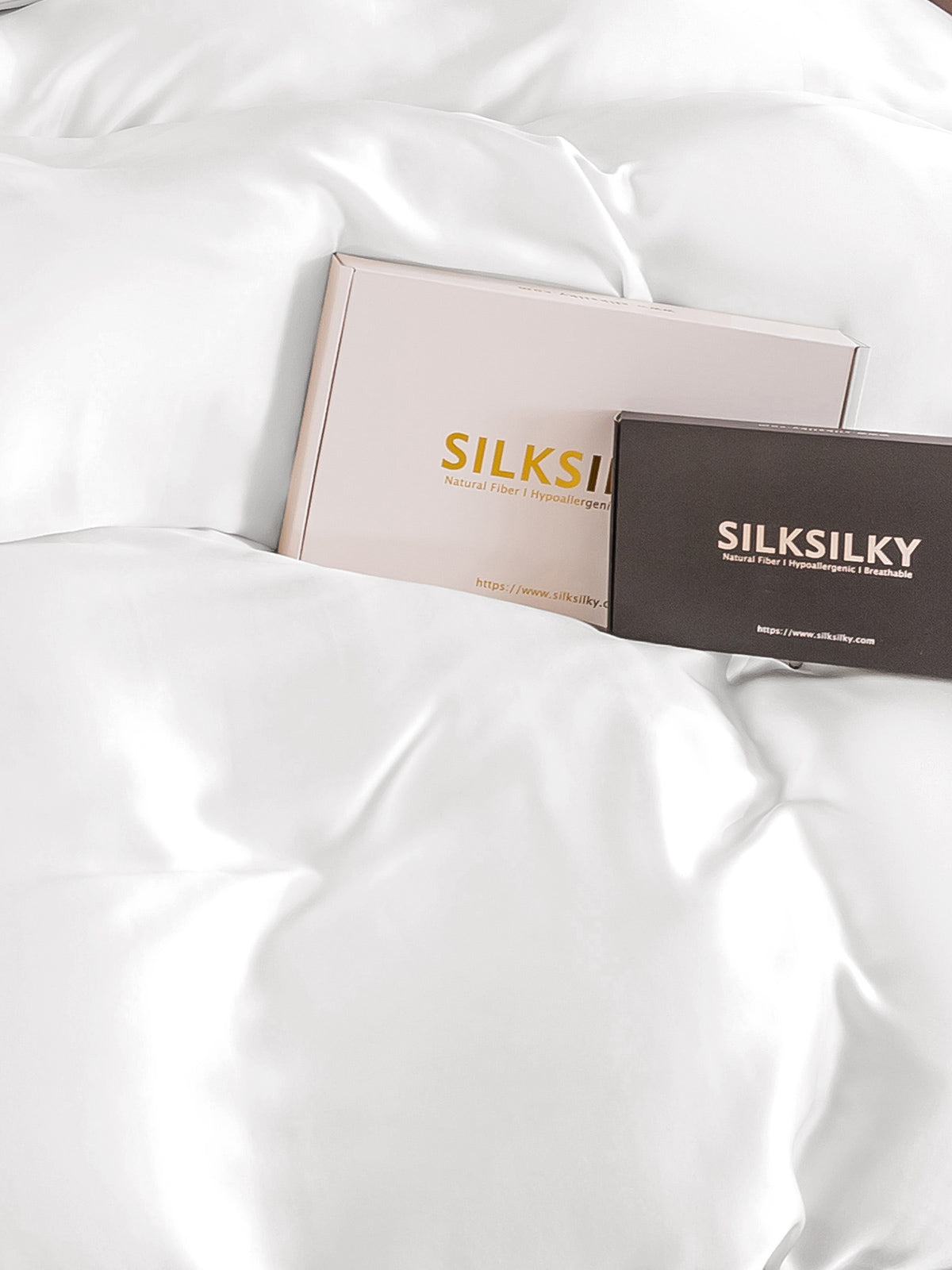 [Blanco] SilkSilky-ES 19Momme Seda Pura Duvet Cover 004