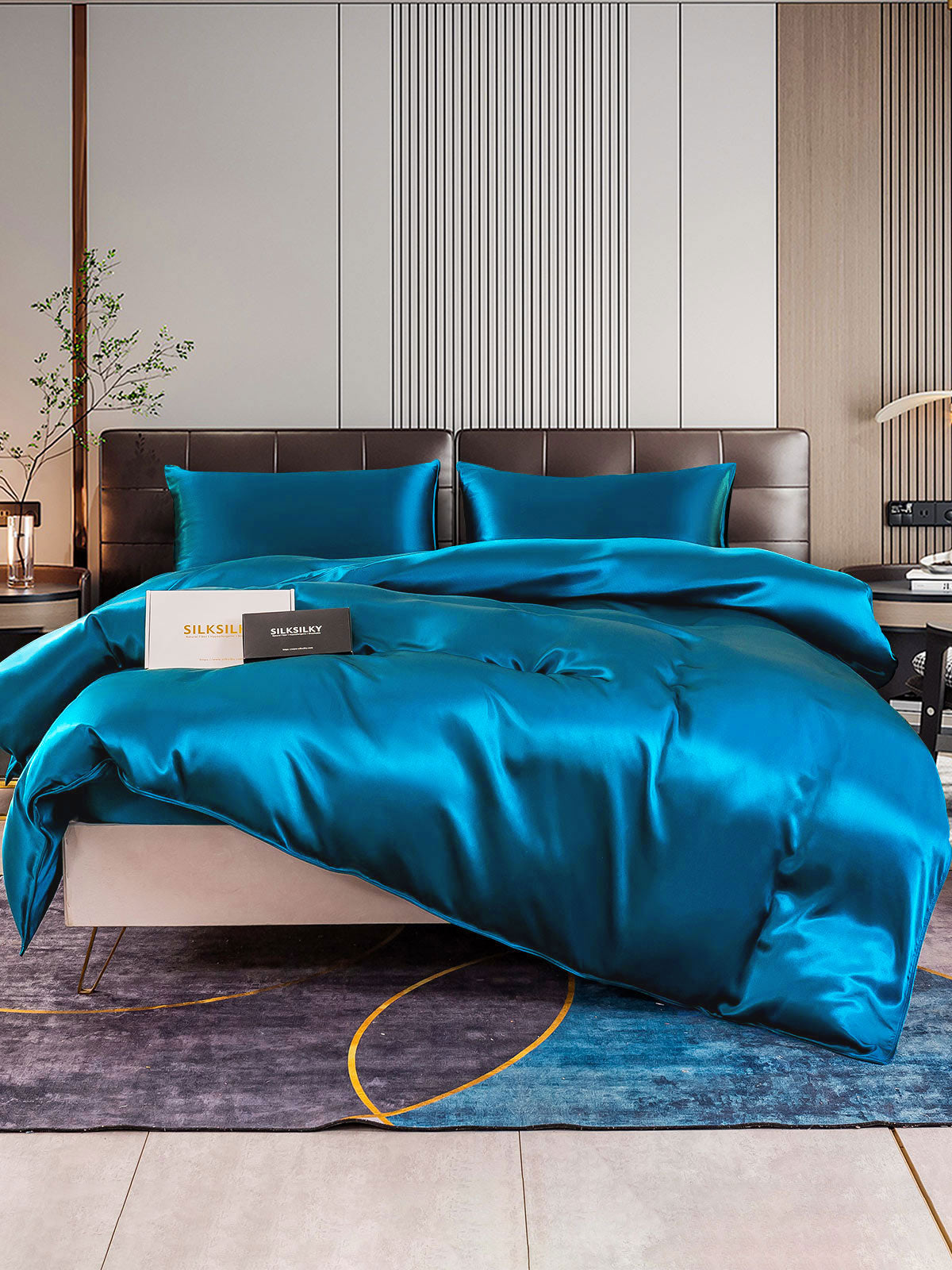 [Azul Real] SilkSilky-ES 22Momme Seda Pura Bedding Set 001
