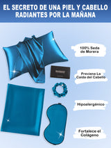 [Azul Real] SilkSilky-ES 19Momme Seda Pura Pillowcase Set 002