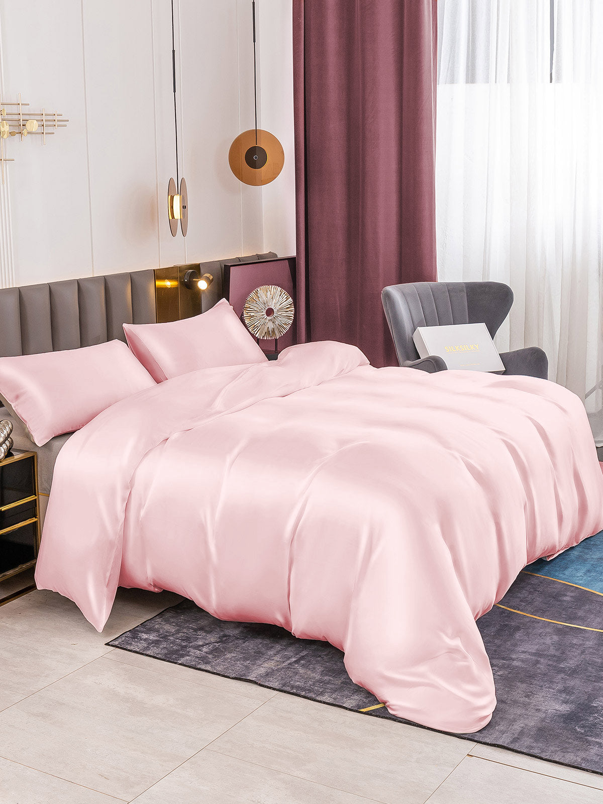 [Rosa] SilkSilky-ES 19Momme Seda Pura Bedding Set 005