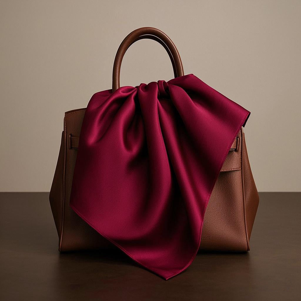 [Rojo Oscuro] SilkSilky-ES Seda Pura Scarf 002