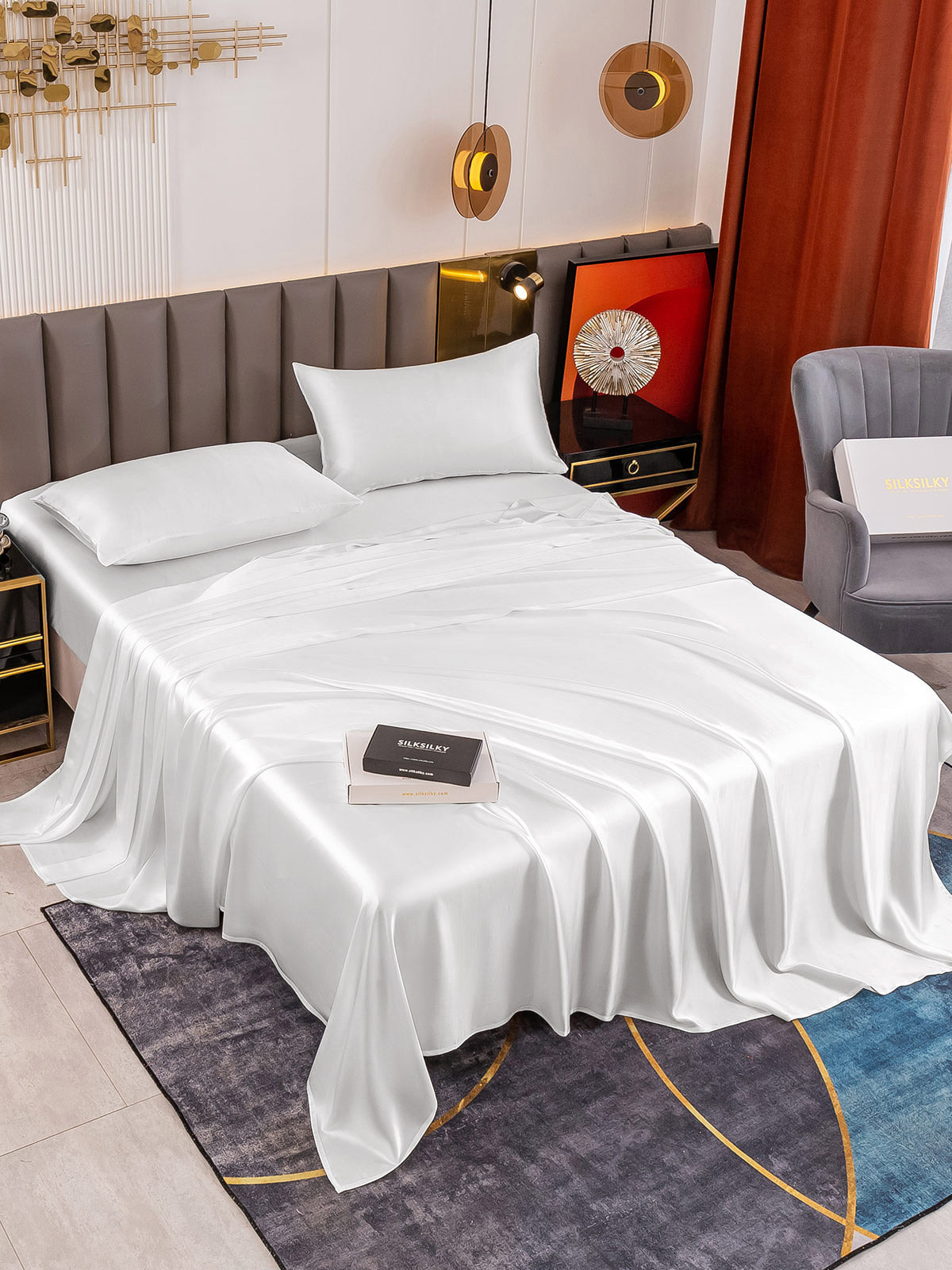 [Blanco] SilkSilky-ES 19Momme Seda Pura Bedding Set 001