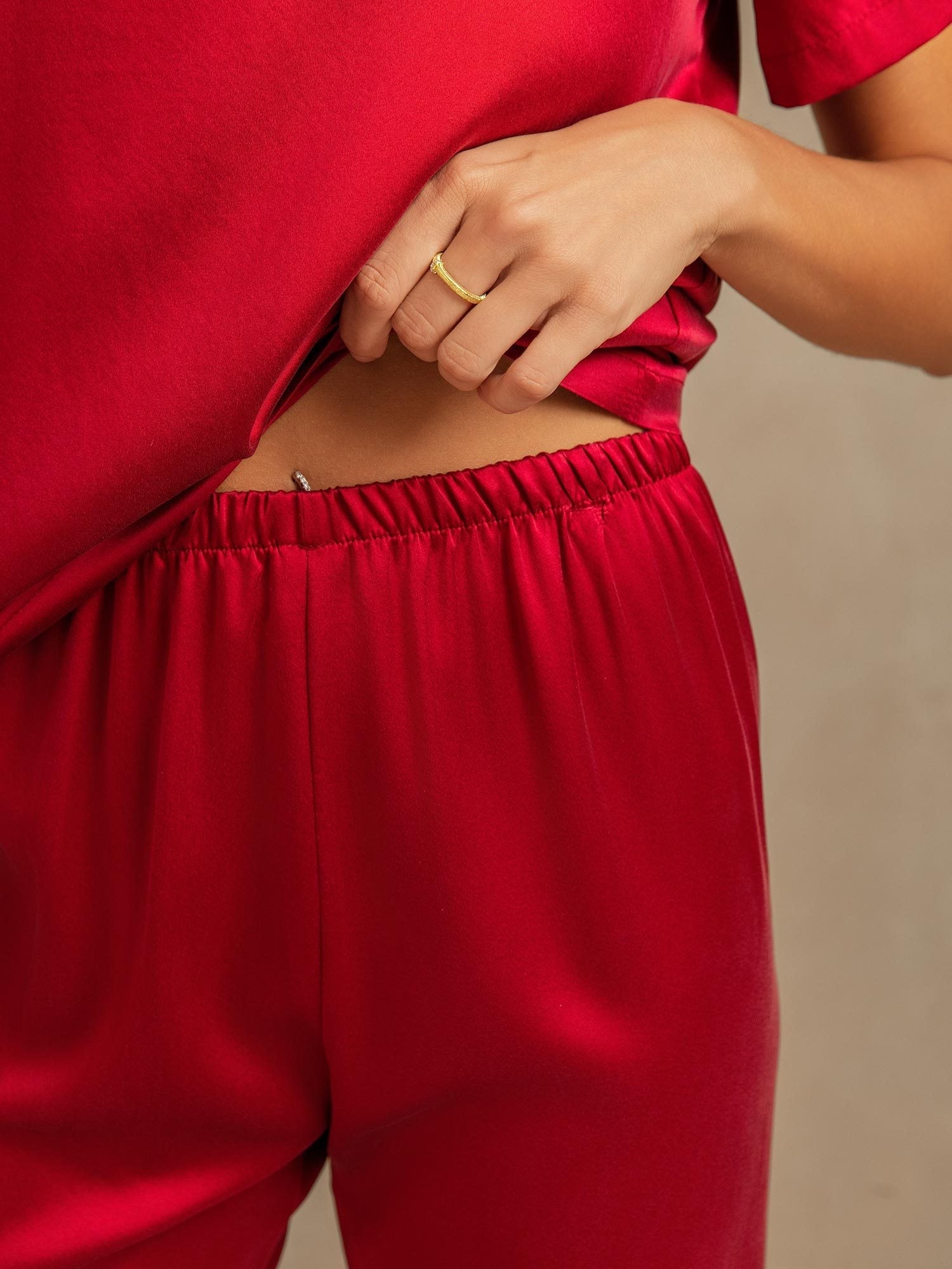 [Vino] SilkSilky-ES 19Momme Seda Womens Pajamas 005