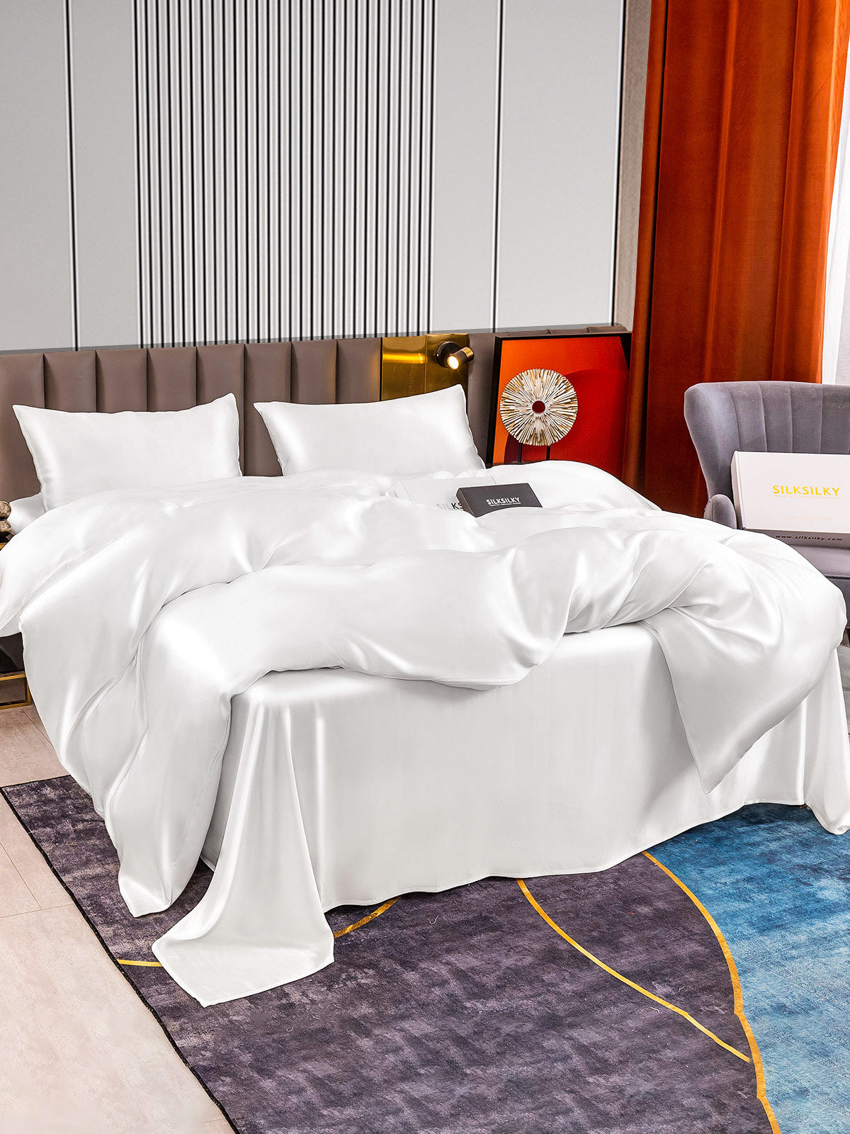 [Blanco] SilkSilky-ES 22Momme Seda Pura Bedding Set 004