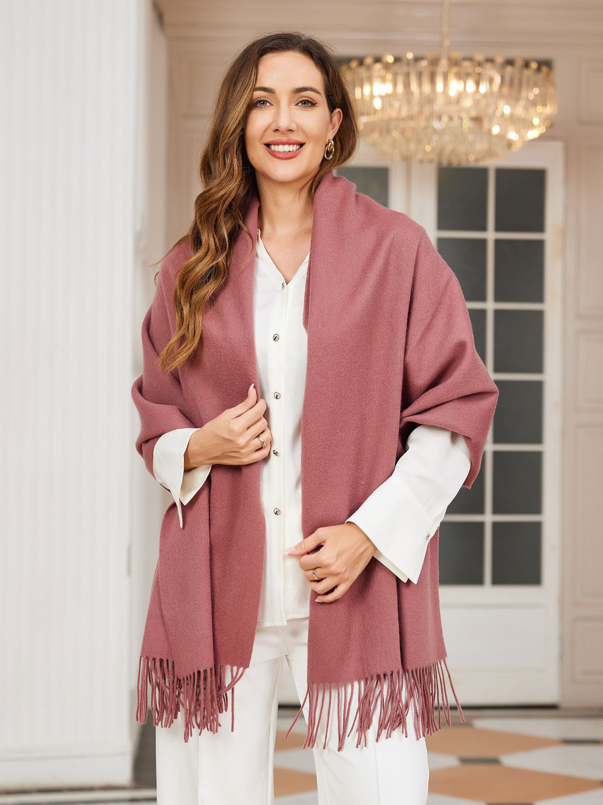 [Malva Pálido] SilkSilky-ES Lana Scarf 002