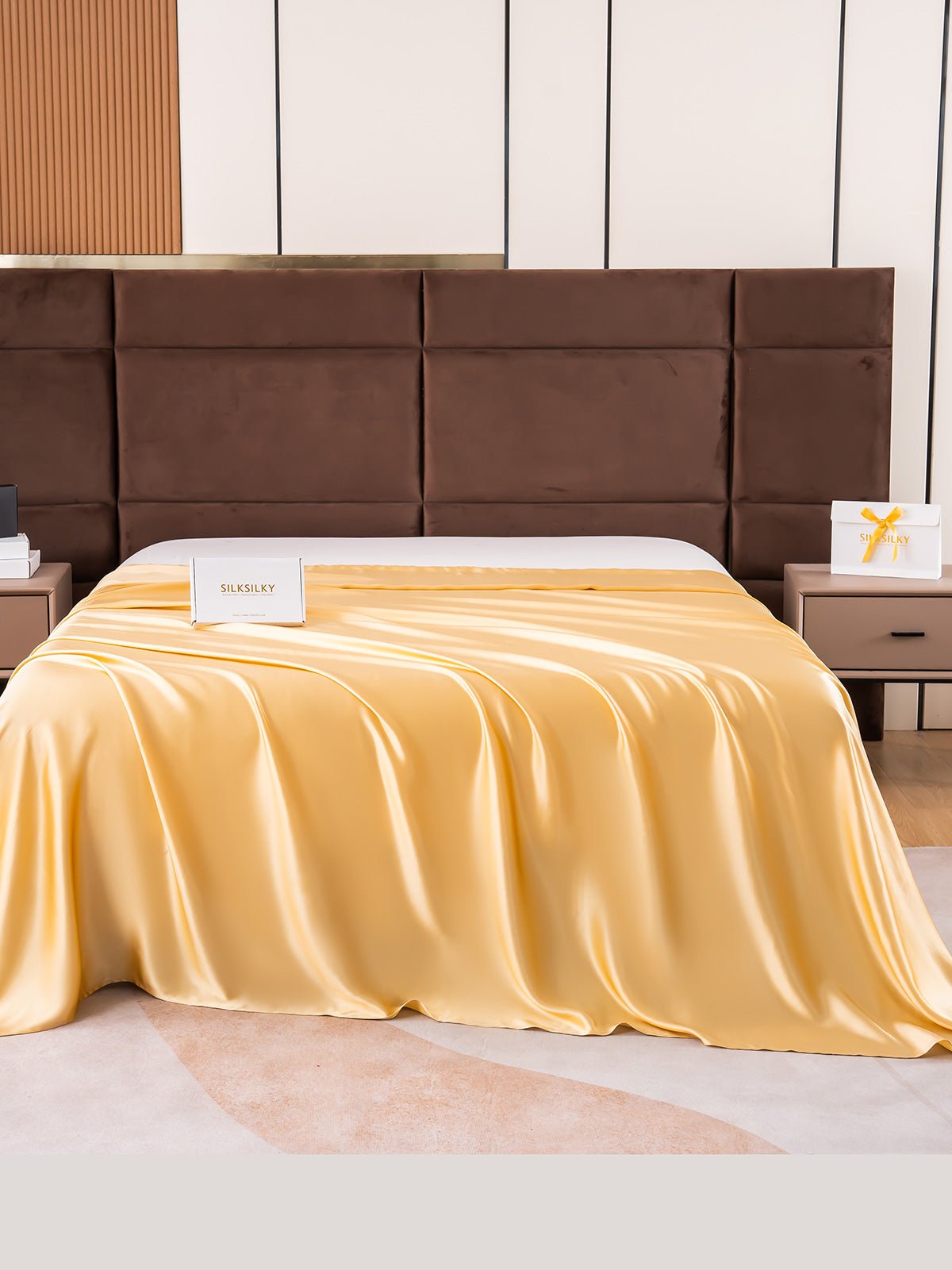 [Champán] SilkSilky-ES 19Momme Seda Pura Sheet 001