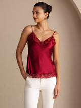 [Vino] SilkSilky-ES V Neck Top de tirantes 001