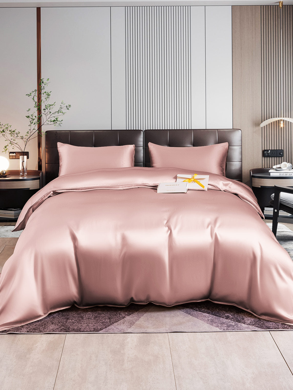 [Malva Pálido] SilkSilky-ES 22Momme Seda Pura Bedding Set 001