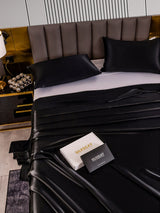 [Negro] SilkSilky-ES 22Momme Juego de ropa de cama 005