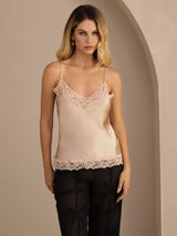 [Champán] SilkSilky-ES V Neck Top de tirantes 003