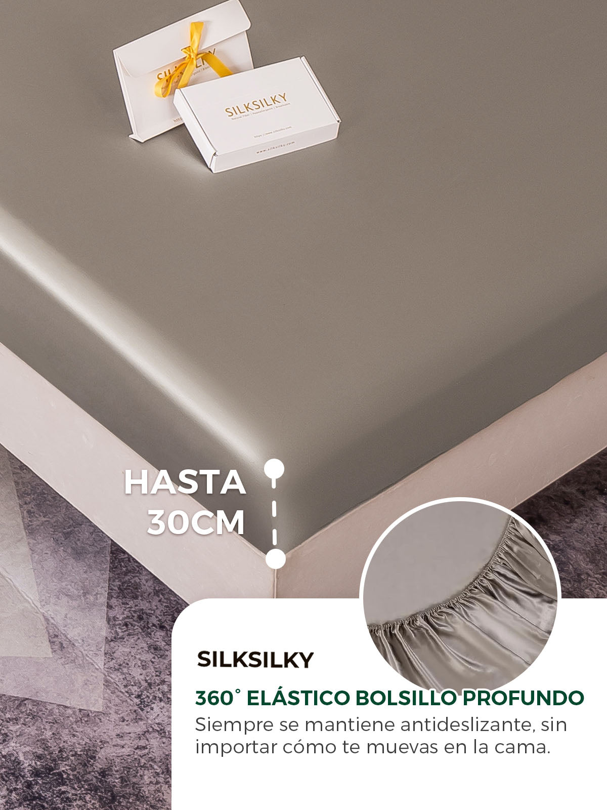 [Gris] SilkSilky-ES 25Momme Seda Pura Bedding Set 004