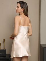 [Amarillo Claro] SilkSilky-ES Seda Pura Manga media Nightgown&Robe Set 006