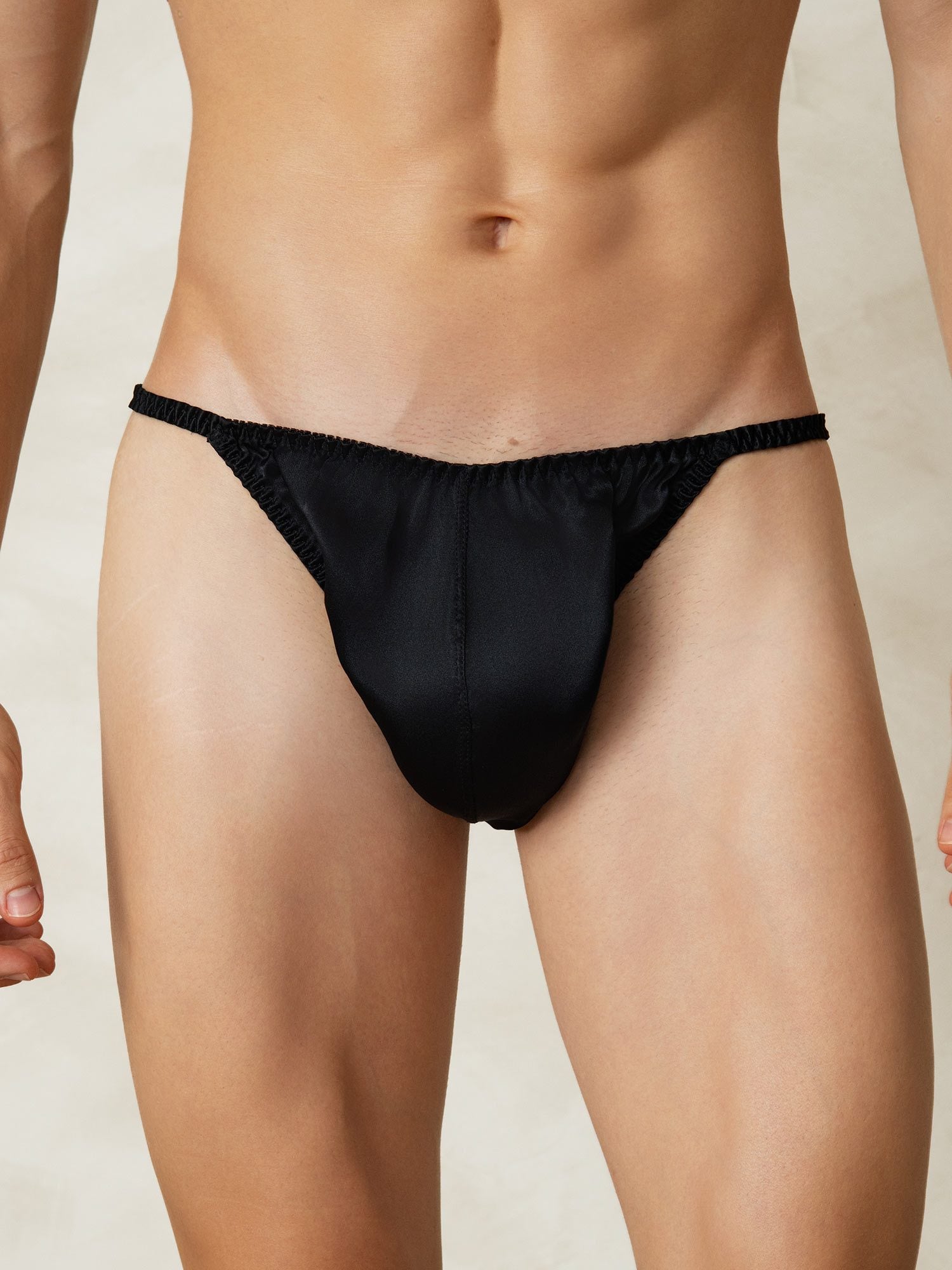 [Negro] SilkSilky-ES Seda Pura Mens Underwear 001