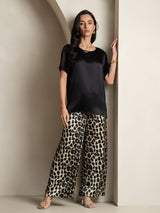 [Multi] SilkSilky-ES Seda Pura Manga corta Round Neck Pijamas de mujer 006
