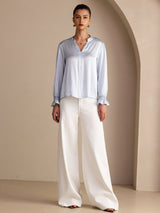 [Cielo Azul] SilkSilky-ES Long Sleeve Blusas 006